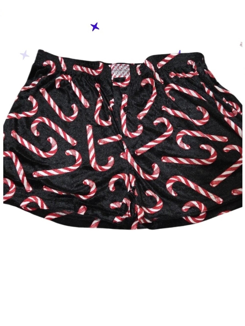 Mens Nwot Xl Candy Cane Print Lounge Shorts - Black & Red